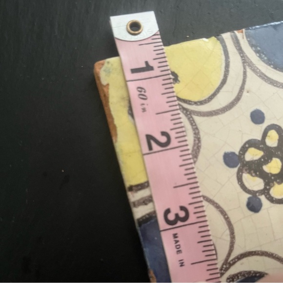 Mexican Hand Painted Terra-Cotta Talavera Vintage Tiles Set of 4 - Picture 12 of 15